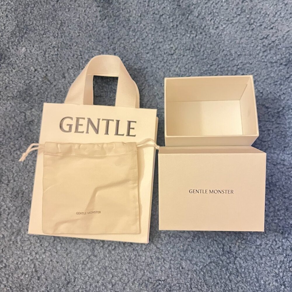 Gentle Monster White Original EMPTY Box, Gift Bag, & Drawstring Pouch